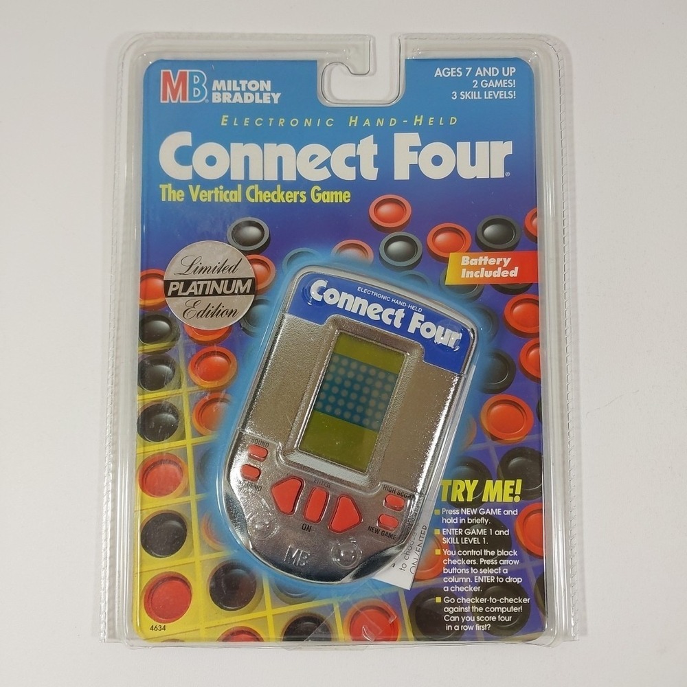 VINTAGE CONNECT FOUR ELECTRONIC HANDHELD GAME MILTON BRADLEY Platinum Edition